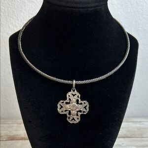 Premier Designs Silver Cross Pendant Necklace